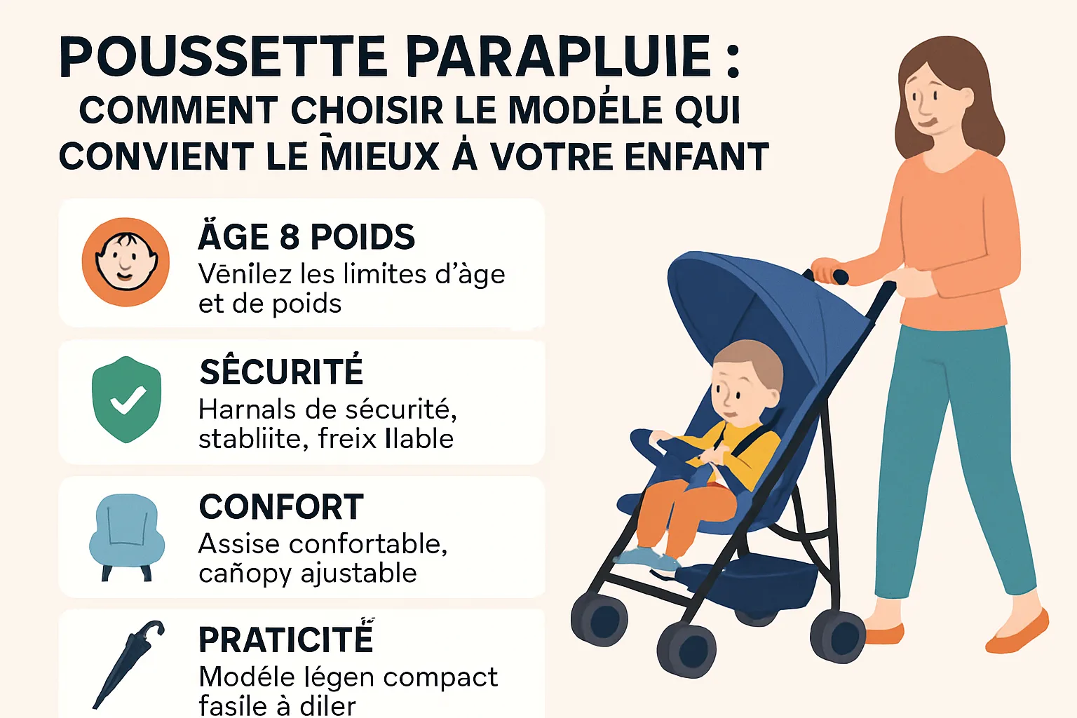 choisir poussette parapluie